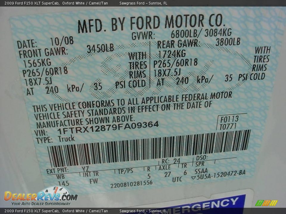 2009 Ford F150 XLT SuperCab Oxford White / Camel/Tan Photo #18