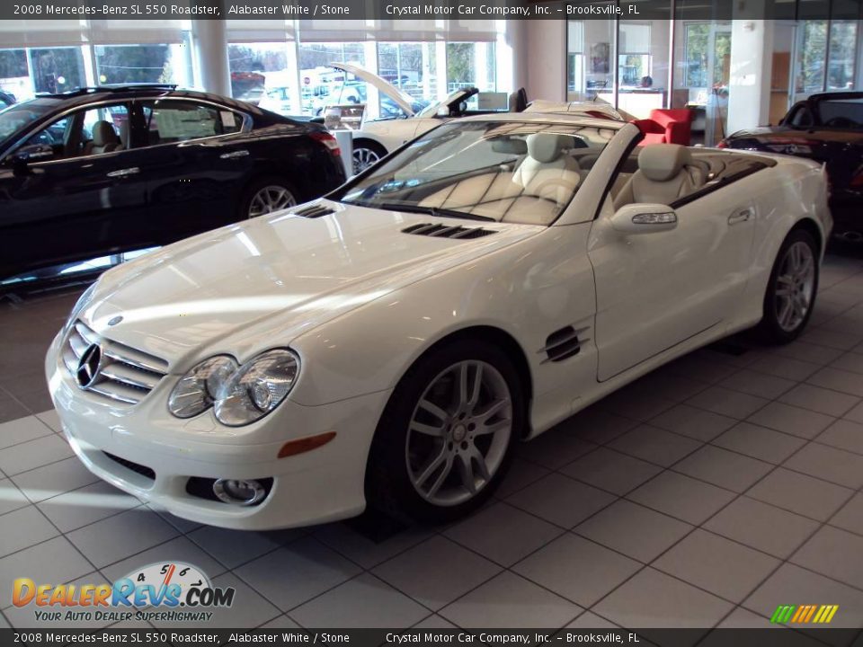 2008 Mercedes-Benz SL 550 Roadster Alabaster White / Stone Photo #1