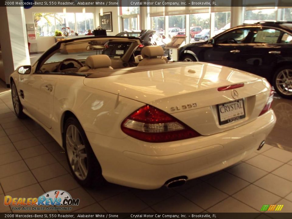 2008 Mercedes-Benz SL 550 Roadster Alabaster White / Stone Photo #2