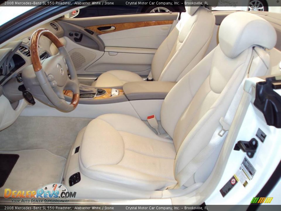 2008 Mercedes-Benz SL 550 Roadster Alabaster White / Stone Photo #3