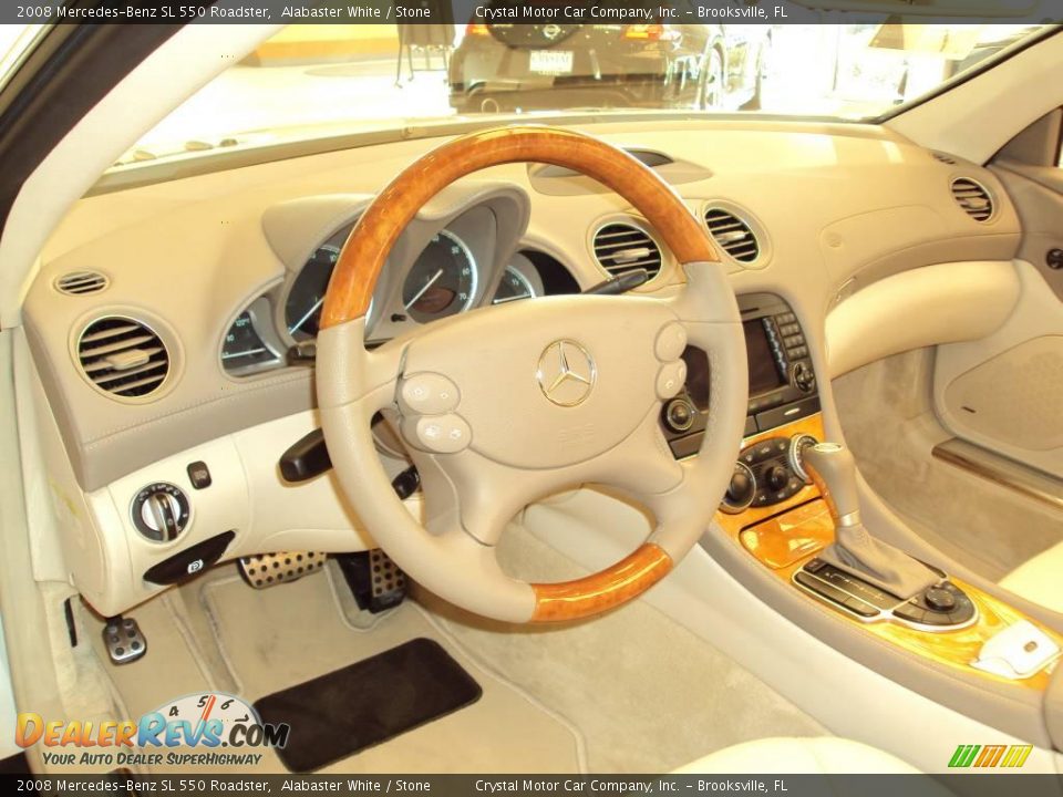 2008 Mercedes-Benz SL 550 Roadster Alabaster White / Stone Photo #5
