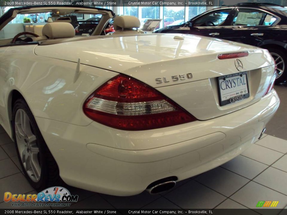 2008 Mercedes-Benz SL 550 Roadster Alabaster White / Stone Photo #6