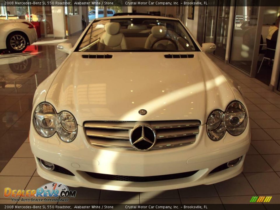 2008 Mercedes-Benz SL 550 Roadster Alabaster White / Stone Photo #9
