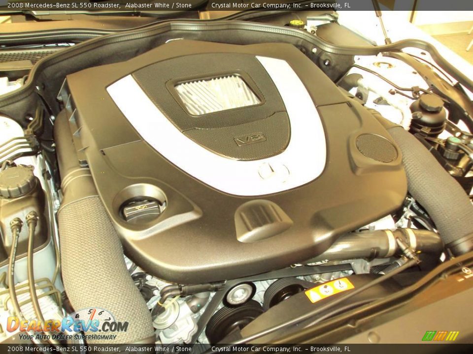 2008 Mercedes-Benz SL 550 Roadster Alabaster White / Stone Photo #11