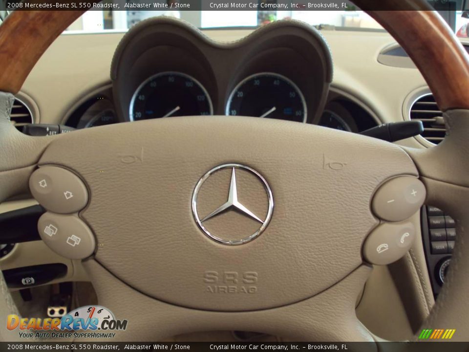 2008 Mercedes-Benz SL 550 Roadster Alabaster White / Stone Photo #15