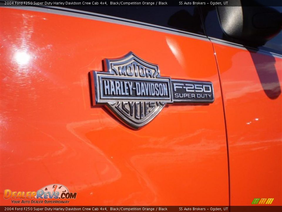 2004 Ford F250 Super Duty Harley Davidson Crew Cab 4x4 Black/Competition Orange / Black Photo #4