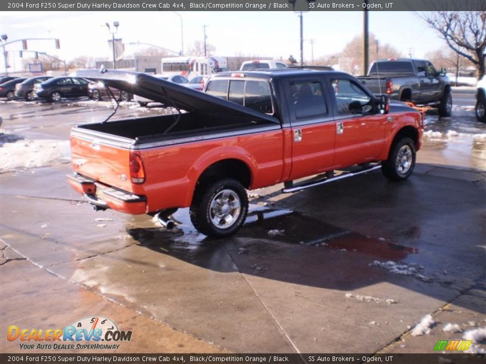 2004 Ford F250 Super Duty Harley Davidson Crew Cab 4x4 Black/Competition Orange / Black Photo #6
