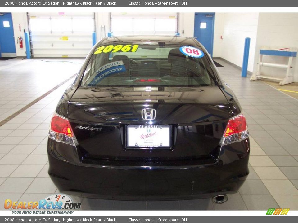 2008 Honda Accord EX Sedan Nighthawk Black Pearl / Black Photo #6