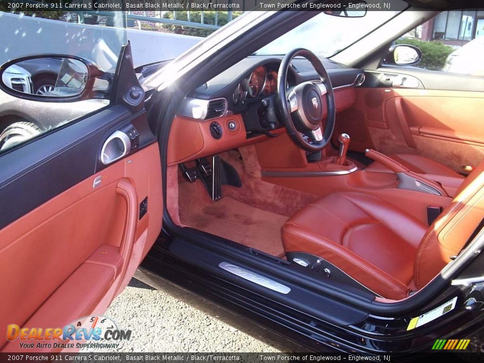 2007 Porsche 911 Carrera S Cabriolet Basalt Black Metallic / Black/Terracotta Photo #12