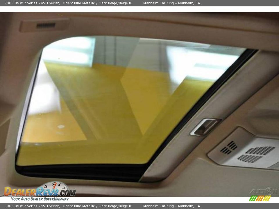 2003 BMW 7 Series 745Li Sedan Orient Blue Metallic / Dark Beige/Beige III Photo #9