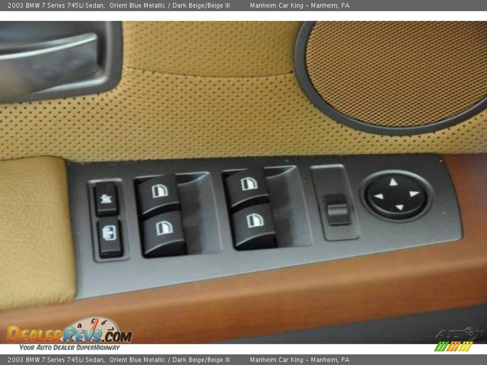 2003 BMW 7 Series 745Li Sedan Orient Blue Metallic / Dark Beige/Beige III Photo #14