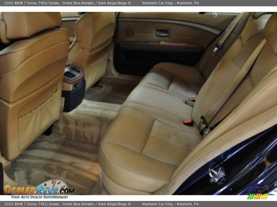 2003 BMW 7 Series 745Li Sedan Orient Blue Metallic / Dark Beige/Beige III Photo #15