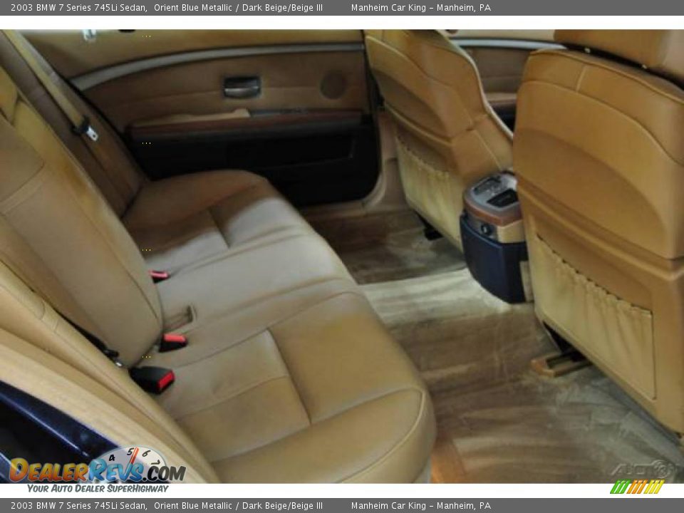 2003 BMW 7 Series 745Li Sedan Orient Blue Metallic / Dark Beige/Beige III Photo #17