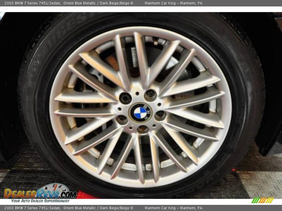 2003 BMW 7 Series 745Li Sedan Orient Blue Metallic / Dark Beige/Beige III Photo #19