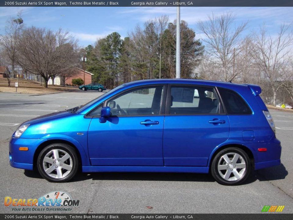 2006 Suzuki Aerio SX Sport Wagon Techno Blue Metallic / Black Photo #6