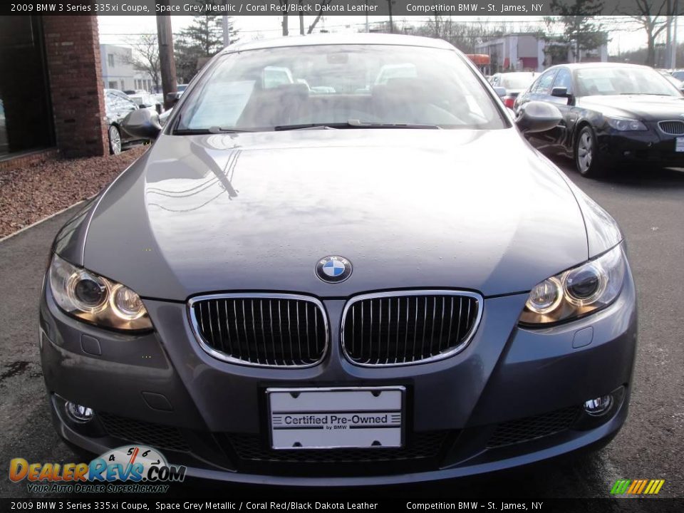 2009 BMW 3 Series 335xi Coupe Space Grey Metallic / Coral Red/Black Dakota Leather Photo #2
