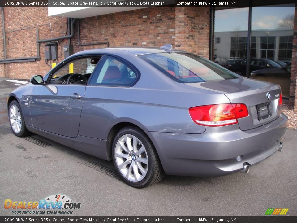 2009 BMW 3 Series 335xi Coupe Space Grey Metallic / Coral Red/Black Dakota Leather Photo #4