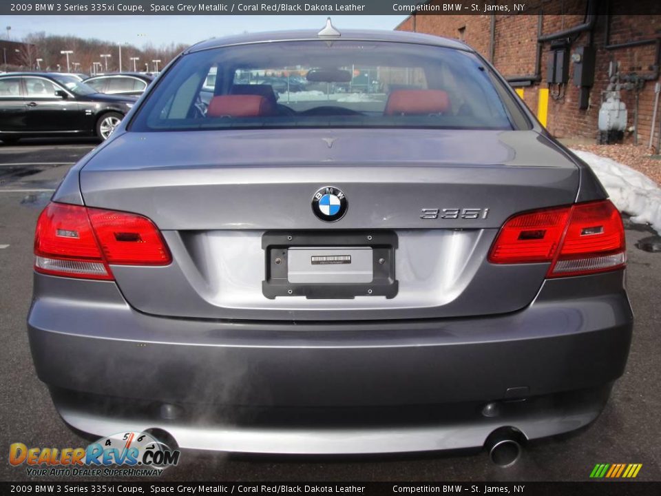 2009 BMW 3 Series 335xi Coupe Space Grey Metallic / Coral Red/Black Dakota Leather Photo #5
