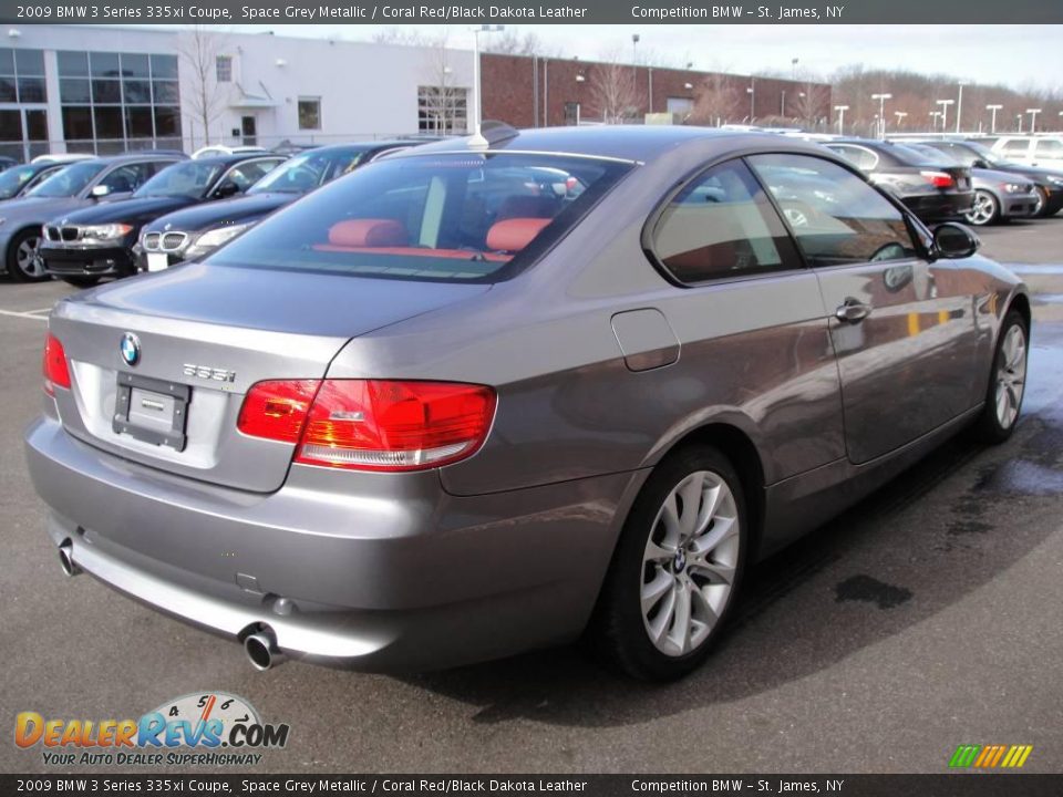 2009 BMW 3 Series 335xi Coupe Space Grey Metallic / Coral Red/Black Dakota Leather Photo #6
