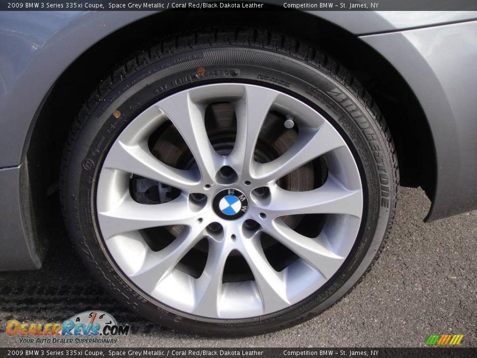 2009 BMW 3 Series 335xi Coupe Space Grey Metallic / Coral Red/Black Dakota Leather Photo #7