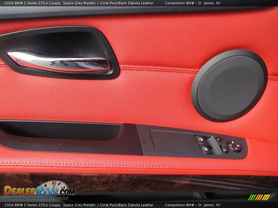 2009 BMW 3 Series 335xi Coupe Space Grey Metallic / Coral Red/Black Dakota Leather Photo #8