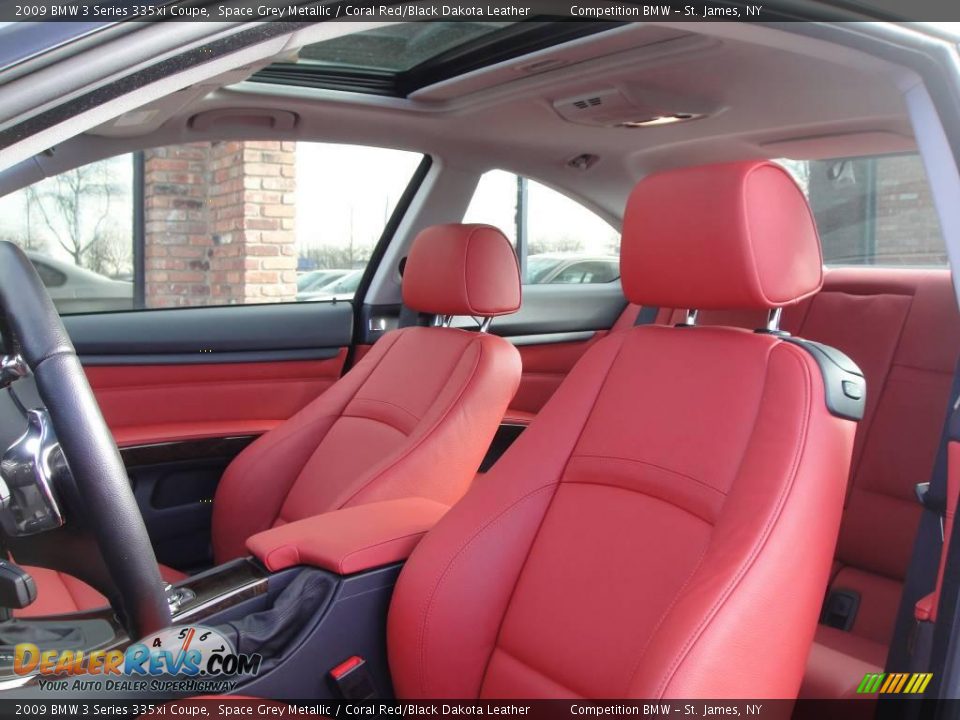 2009 BMW 3 Series 335xi Coupe Space Grey Metallic / Coral Red/Black Dakota Leather Photo #9