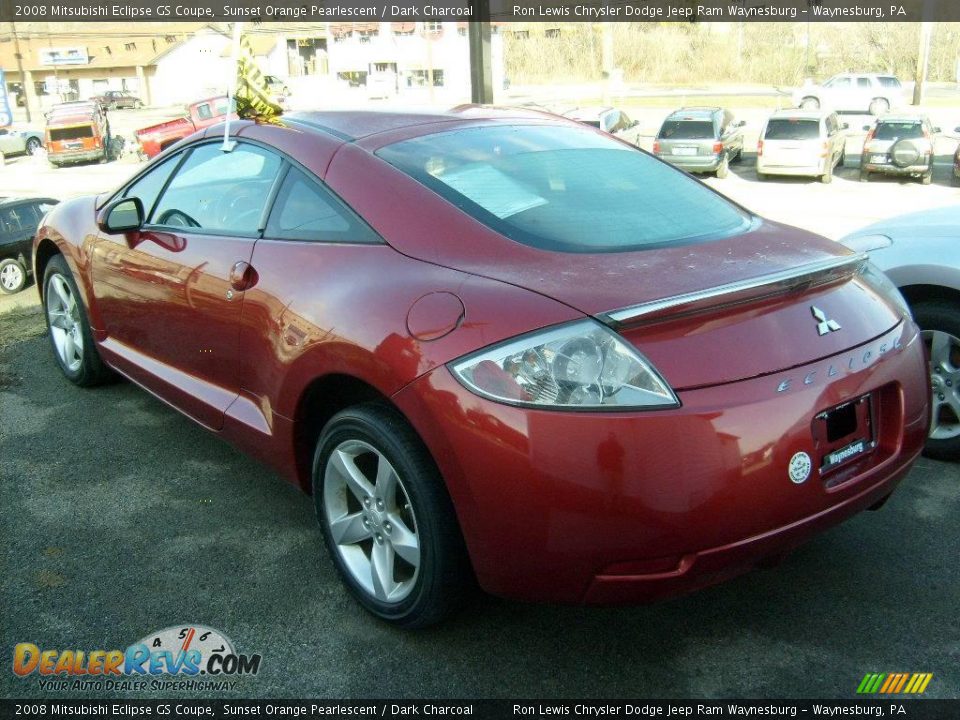 2008 Mitsubishi Eclipse GS Coupe Sunset Orange Pearlescent / Dark Charcoal Photo #2