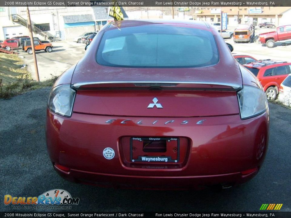 2008 Mitsubishi Eclipse GS Coupe Sunset Orange Pearlescent / Dark Charcoal Photo #3