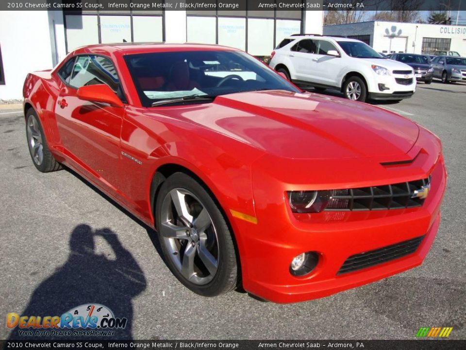 2010 Chevrolet Camaro SS Coupe Inferno Orange Metallic / Black/Inferno Orange Photo #4