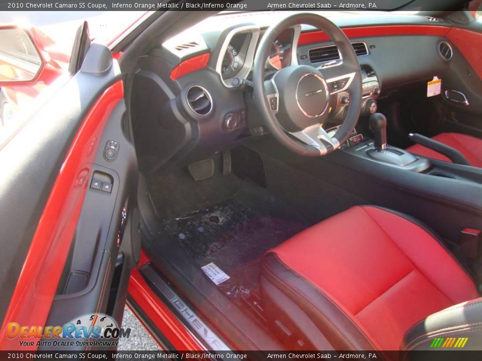 2010 Chevrolet Camaro SS Coupe Inferno Orange Metallic / Black/Inferno Orange Photo #12
