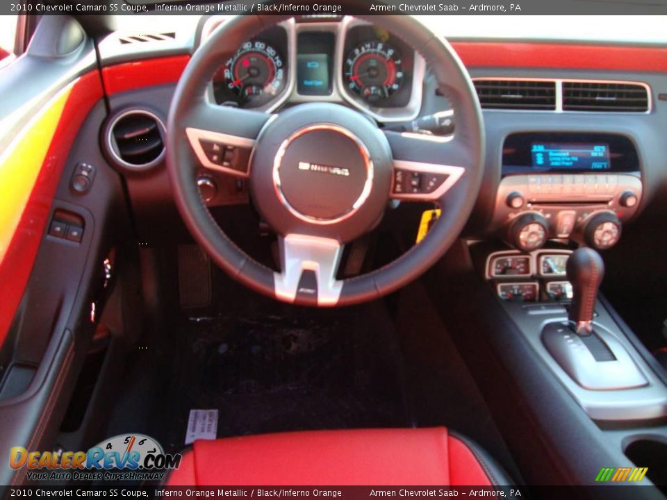 2010 Chevrolet Camaro SS Coupe Inferno Orange Metallic / Black/Inferno Orange Photo #25