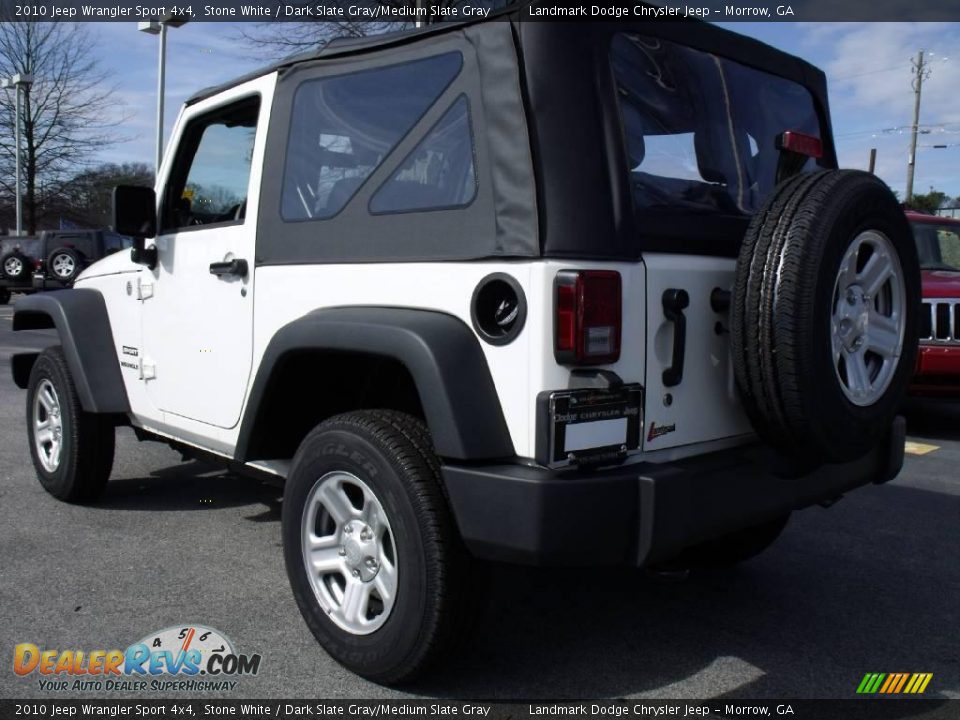 2010 Jeep Wrangler Sport 4x4 Stone White / Dark Slate Gray/Medium Slate Gray Photo #2