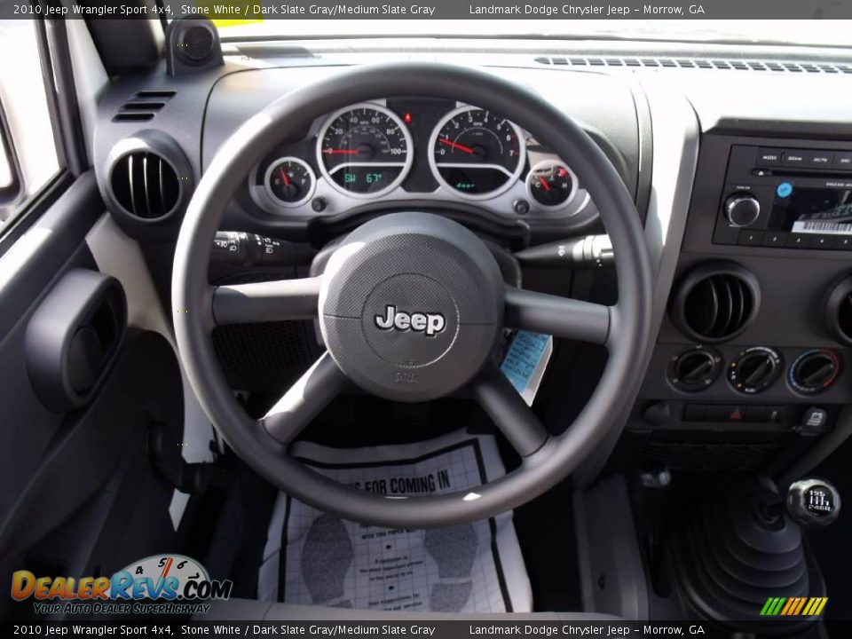 2010 Jeep Wrangler Sport 4x4 Stone White / Dark Slate Gray/Medium Slate Gray Photo #12