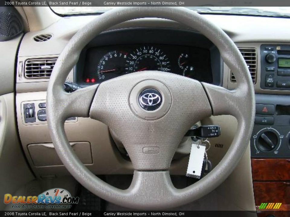 2008 Toyota Corolla LE Black Sand Pearl / Beige Photo #15
