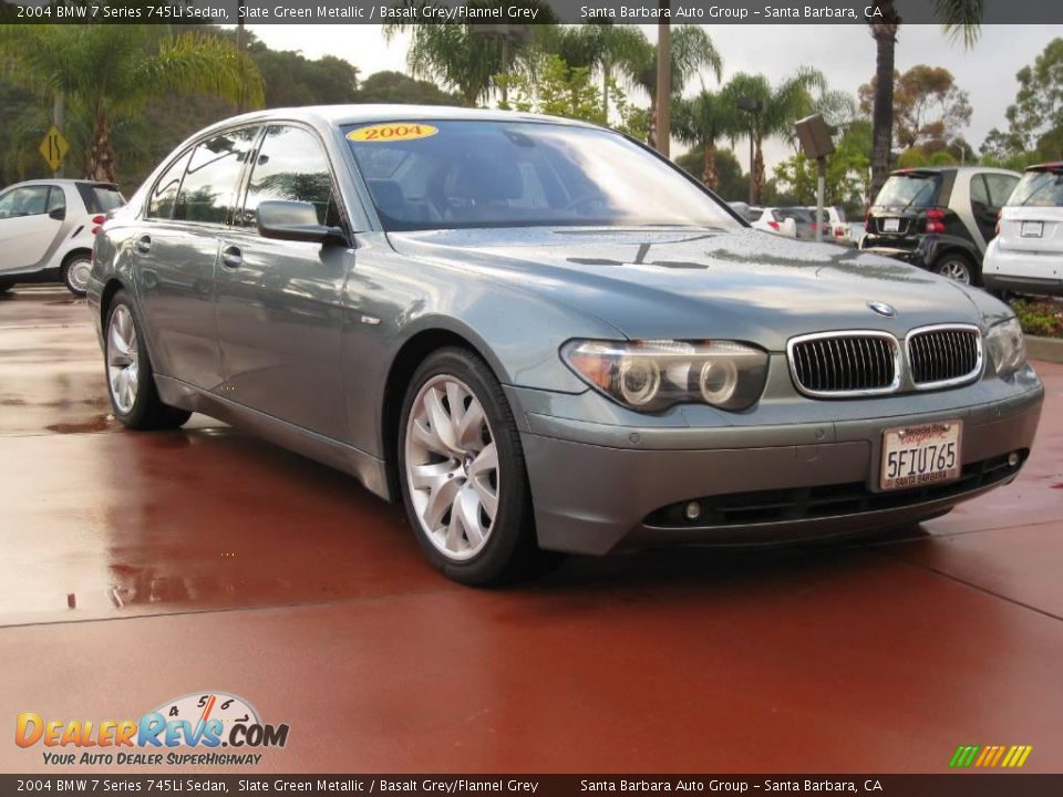 2004 BMW 7 Series 745Li Sedan Slate Green Metallic / Basalt Grey/Flannel Grey Photo #1