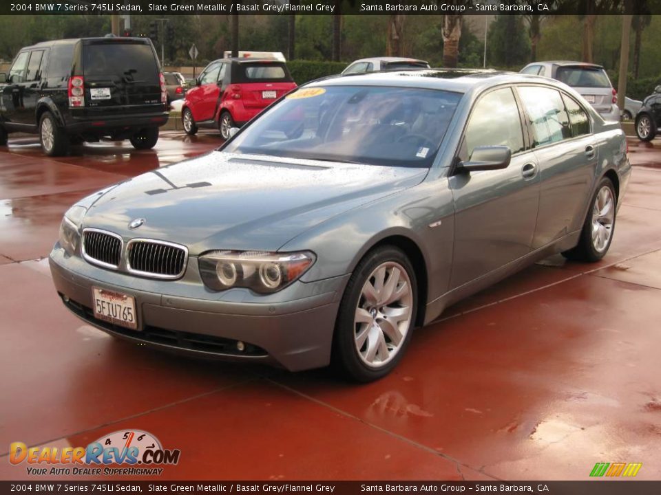 2004 BMW 7 Series 745Li Sedan Slate Green Metallic / Basalt Grey/Flannel Grey Photo #3