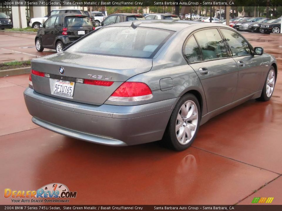 2004 BMW 7 Series 745Li Sedan Slate Green Metallic / Basalt Grey/Flannel Grey Photo #4