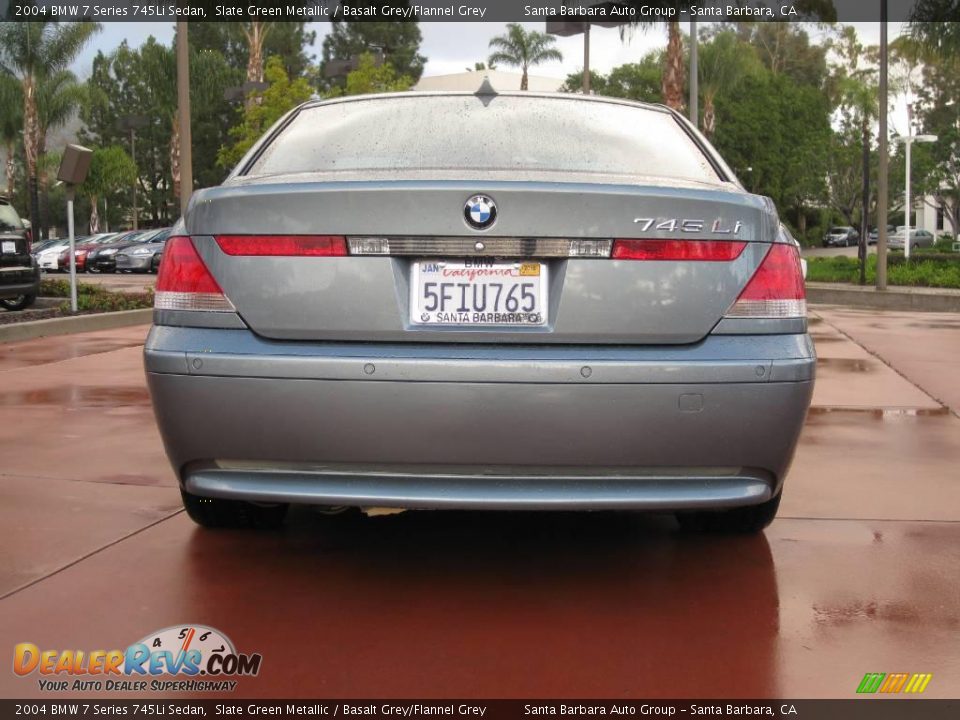 2004 BMW 7 Series 745Li Sedan Slate Green Metallic / Basalt Grey/Flannel Grey Photo #5