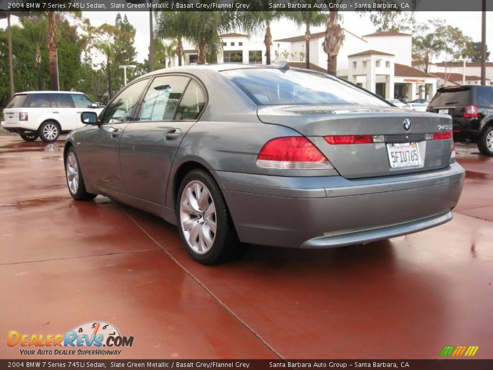 2004 BMW 7 Series 745Li Sedan Slate Green Metallic / Basalt Grey/Flannel Grey Photo #6