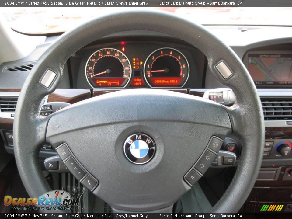 2004 BMW 7 Series 745Li Sedan Slate Green Metallic / Basalt Grey/Flannel Grey Photo #9
