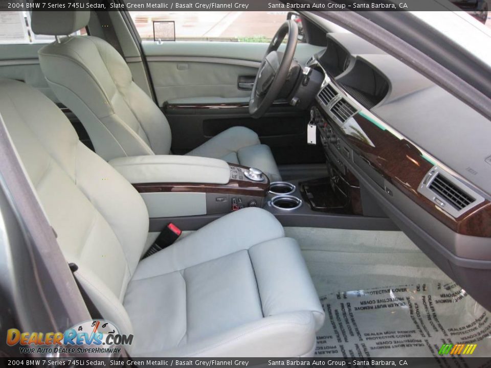 2004 BMW 7 Series 745Li Sedan Slate Green Metallic / Basalt Grey/Flannel Grey Photo #11