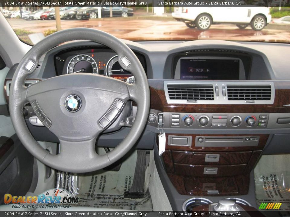 2004 BMW 7 Series 745Li Sedan Slate Green Metallic / Basalt Grey/Flannel Grey Photo #13