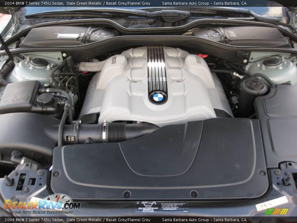 2004 BMW 7 Series 745Li Sedan Slate Green Metallic / Basalt Grey/Flannel Grey Photo #15