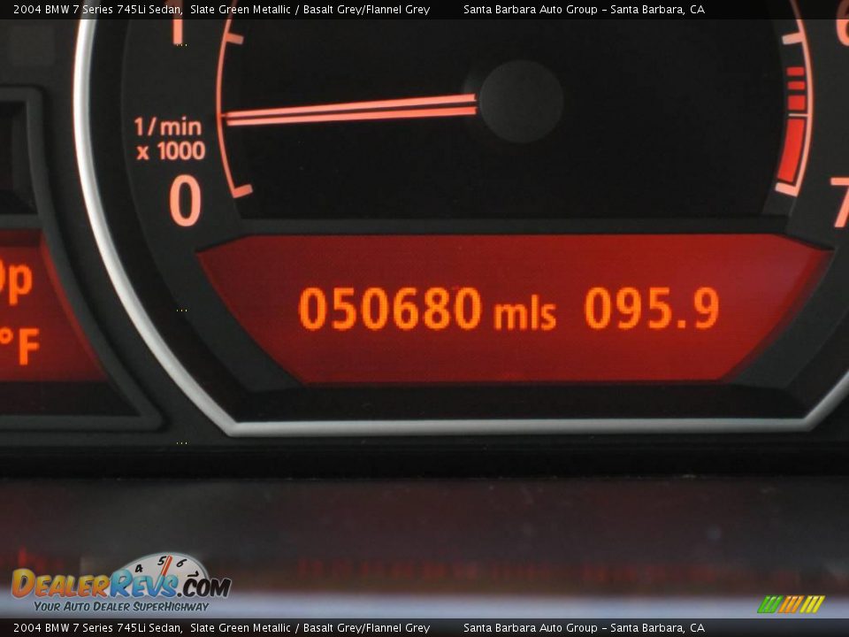 2004 BMW 7 Series 745Li Sedan Slate Green Metallic / Basalt Grey/Flannel Grey Photo #17