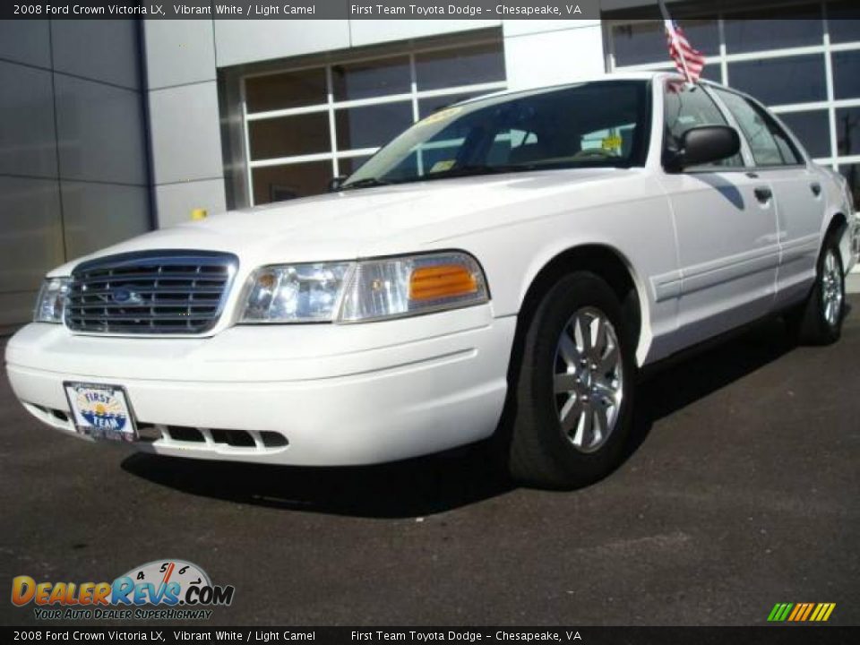 2008 Ford Crown Victoria LX Vibrant White / Light Camel Photo #1