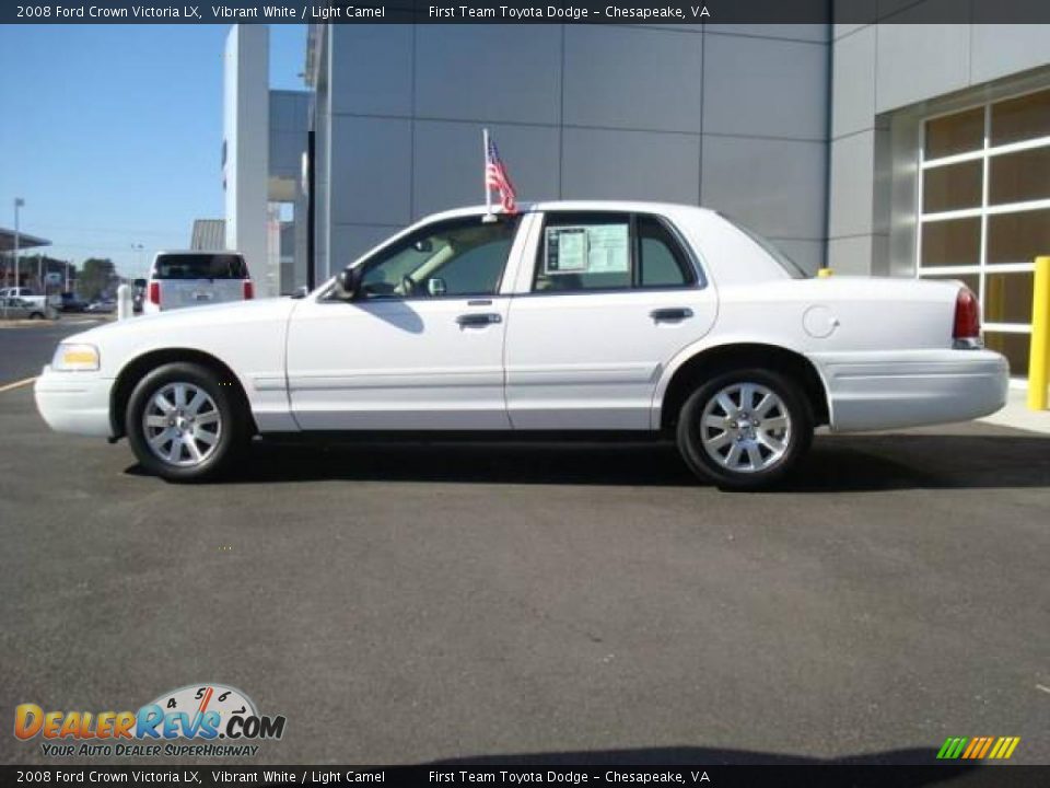 2008 Ford Crown Victoria LX Vibrant White / Light Camel Photo #3