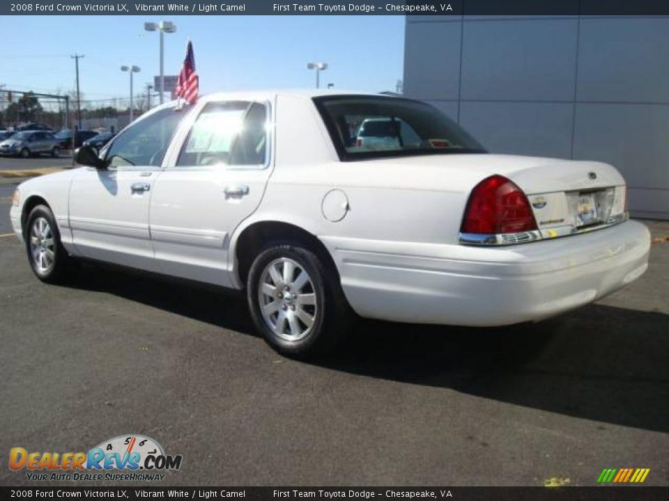 2008 Ford Crown Victoria LX Vibrant White / Light Camel Photo #4