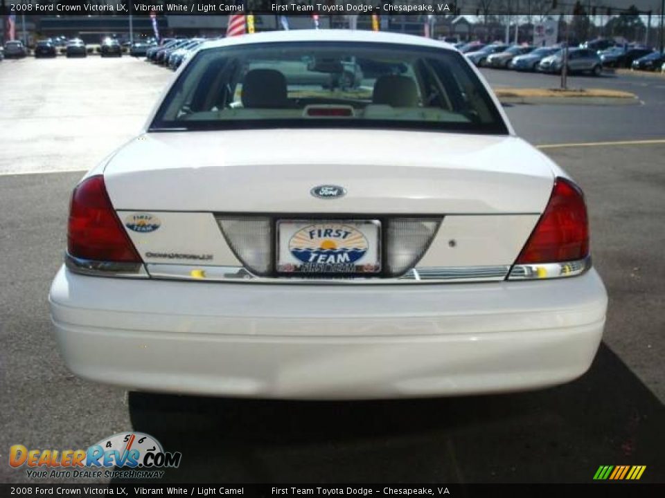 2008 Ford Crown Victoria LX Vibrant White / Light Camel Photo #5