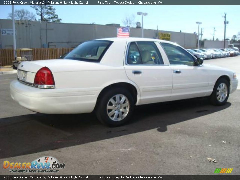 2008 Ford Crown Victoria LX Vibrant White / Light Camel Photo #6