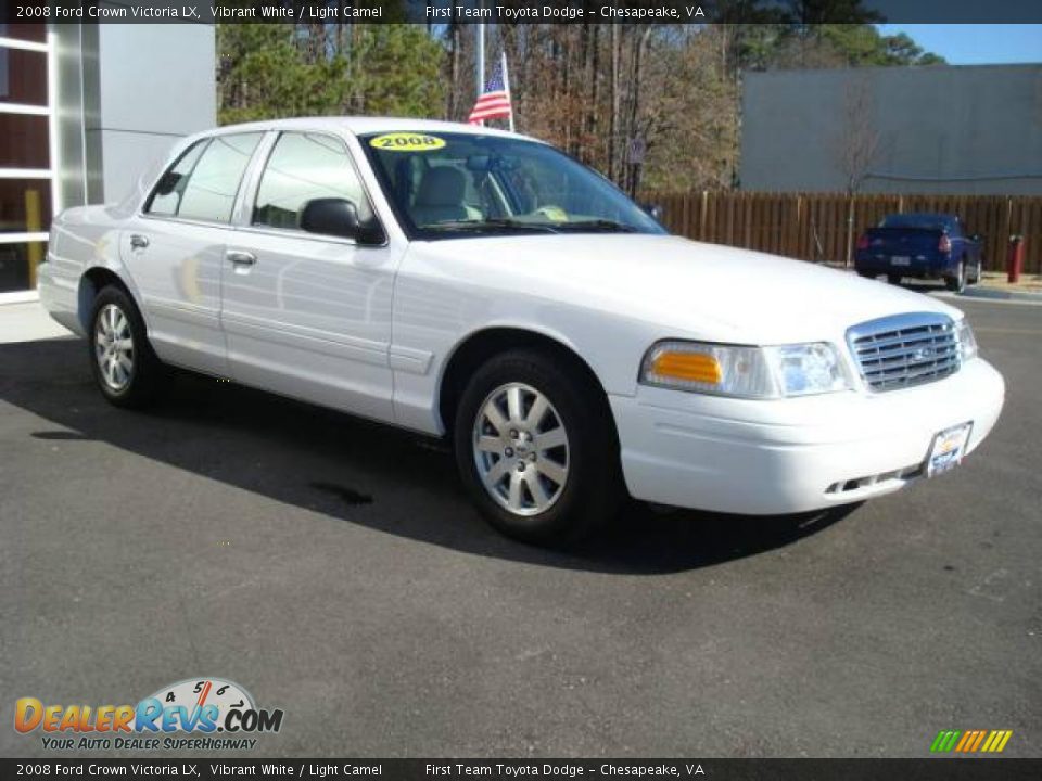 2008 Ford Crown Victoria LX Vibrant White / Light Camel Photo #8